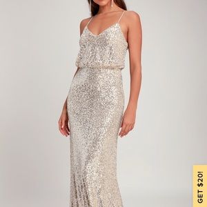 Lulus sequin long dress. Size small.